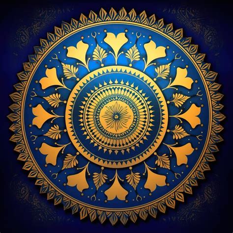 A large indigo star surrounded by a circle of 20 smaller indigo stars on a yellow background.