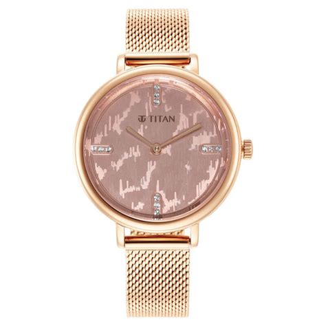 Buy Online Titan Purple Rose Gold Dial Analog Stainless Steel Strap ...