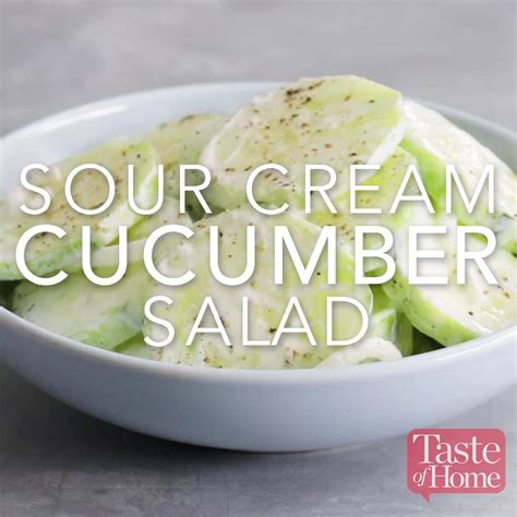 Taste of Home - Sour Cream Cucumber Salad | Sour cream cucumbers ...