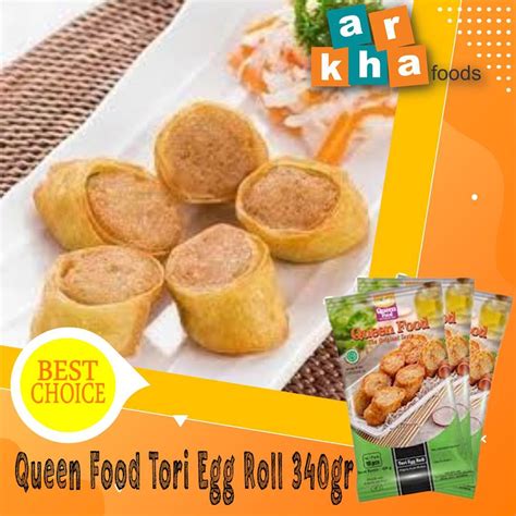 Jual Queenfood Tori Egg Roll 18s 400GR queen food egg roll Frozen Food ...
