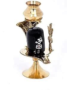 Buy Brass Shiva Lingam Abhishek Patra with Trishul and Nag for Pooja ...