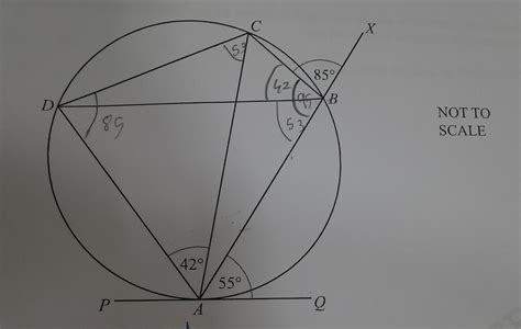 ABCD is a cyclic quadrilateral, ABX is a straight line and PQ is a ...