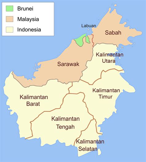 PETA KALIMANTAN HD : Barat, Timur, Utara, Selatan, & Tengah Lengkap Beserta Keterangannya ...