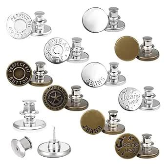 EZ Living pack of 8pcs jeans buttons no sewing required best detachable ...