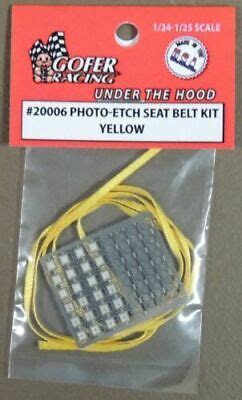 YELLOW PHOTO-ETCHED SEAT BELT KIT #20006 FOR 1:24 AND 1:25 SCALE MODEL ...
