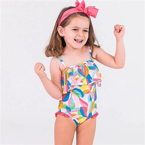 RuffleButts Girls' Tropical Ruffle One-Piece Swimsuit | Academy