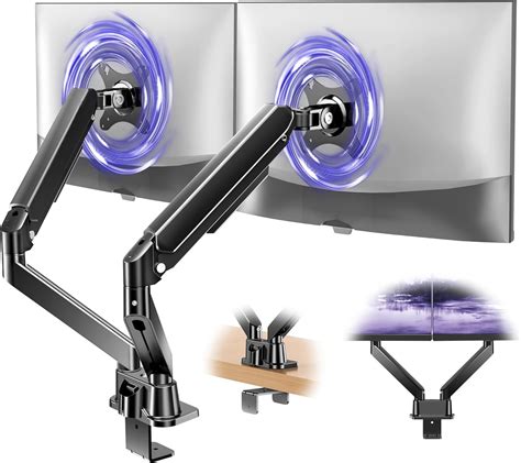 Heymix Dual Monitor Arm Adjustable Computer Monitor Arm Gas Spring ...