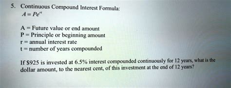 Image result for Future Value Compounded Continuously Formula