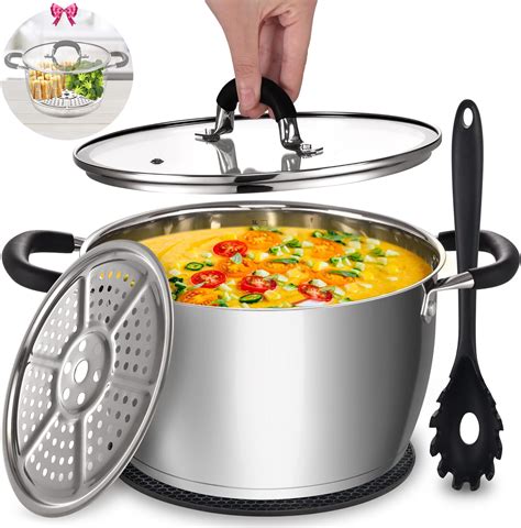 Amazon.com: Gotham Steel 5 Quart Stock Pot Multipurpose Pasta Pot with ...