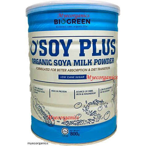Biogreen O'Soy Plus (Low Cane) Organic Soya Milk Powder 800G, EXP: 1/ ...