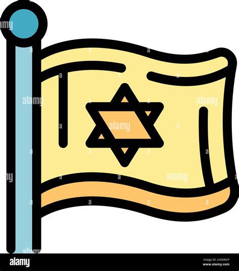 Yellow israel flag with star of david symbol waving on blue pole Stock Vector Image & Art - Alamy