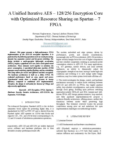 C2S - Final Exam: Optimized AES Encryption on Spartan 7 FPGA - Studocu