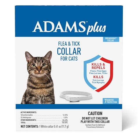 Buy Adams Plus Flea & Tick Collar for Cats | Breakaway Collar | 1 White ...