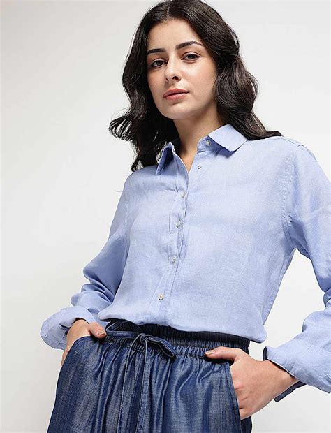 Buy Pure Linen Spread Collar Shirt at Marks & Spencer