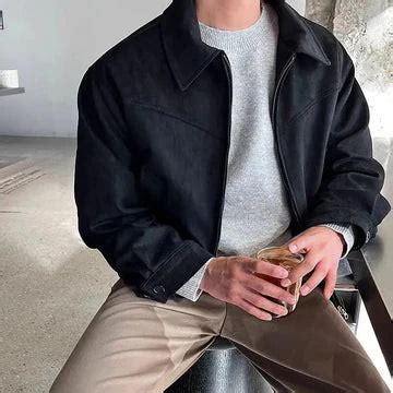 Vintage casual black italian suede leather jacket - Leather Jackets