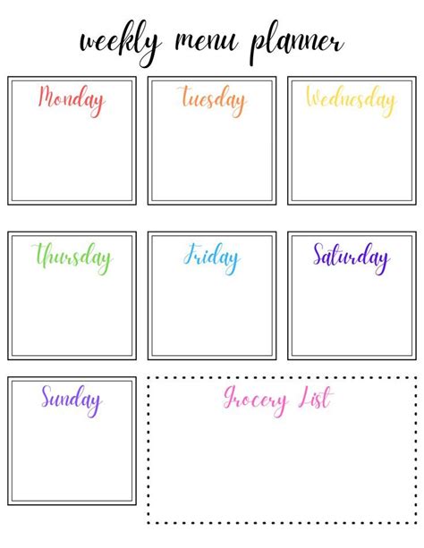 Weekly Menu Planner 的图像结果