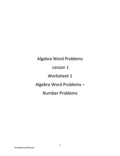 Image result for Word Problems Math Worksheet Algebra