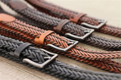 Braid Leather Belt Full Vegetable Tanned Leather Braided Belts High ...