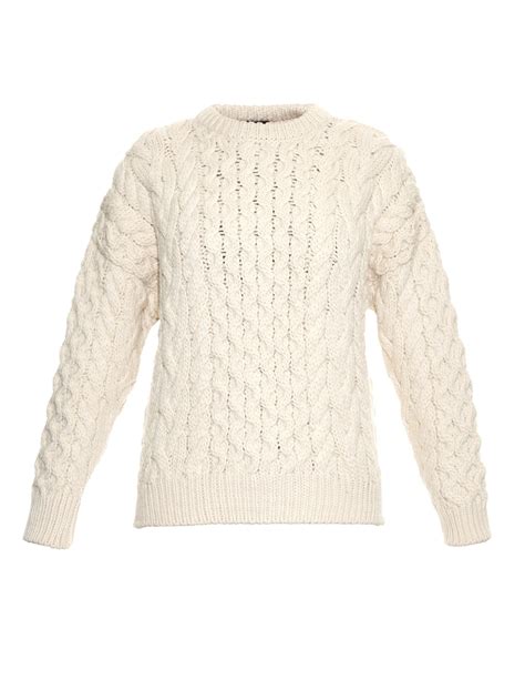 Joseph Chunky Cable-knit Wool Sweater in White | Lyst