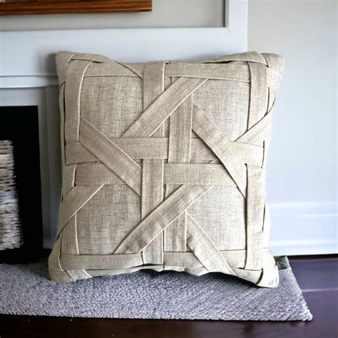 Exquisite Ribbon Weave Aesthetic Cream Cushion Cover – Porcelain Sheer