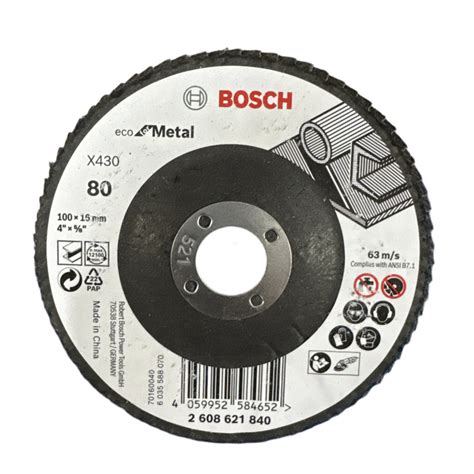 Bosch 100mm 4 Inch Flap Disc 80 Grit 2608621840 — General Pumps
