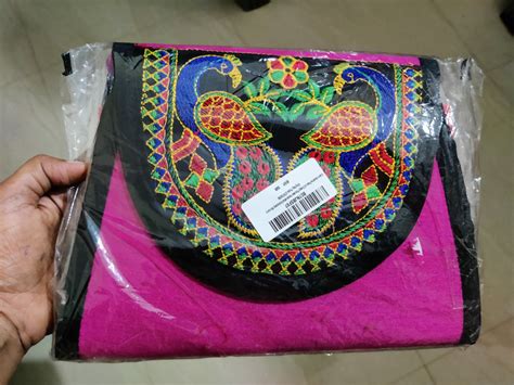 Kuber Industries Peacock Design Polyester Handcrafted Embroidery Women ...