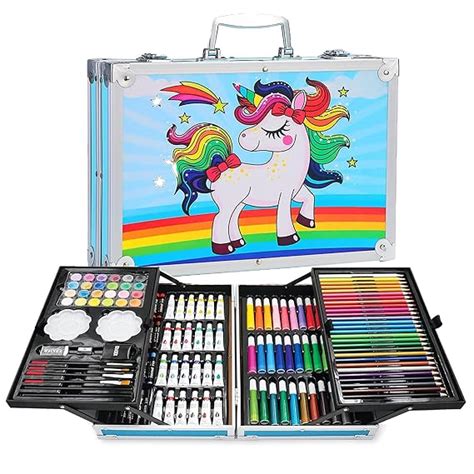 Color Box with Coloring Kit, Drawing Color Pencils, Water Colors, Oil ...