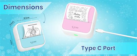 SEZNIK Mini Wireless Monochrome Home Inkjet Printers, Inkless ...