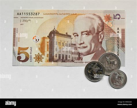Currency of Georgia (lari and tetri Stock Photo - Alamy