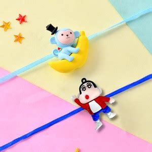 CraftVatika Kids Cartoon Rakhi for Boy Mauli Thread Rakhi, Chawal Roli ...