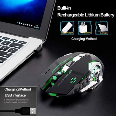 microware 2.4G Wireless Gaming Mouse Ergonomic 6 Buttons LED 1600DPI ...