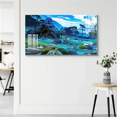 Blue Valley Nature Art Wall Painting for Home – Flair Glass