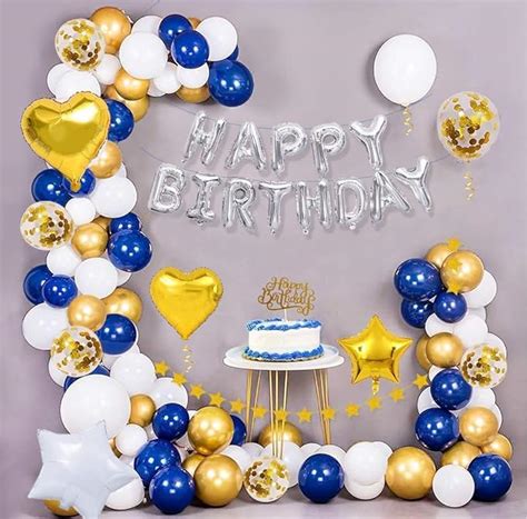 Party Propz Blue Happy Birthday Decoration Kit Combo 58pcs Banner (car ...