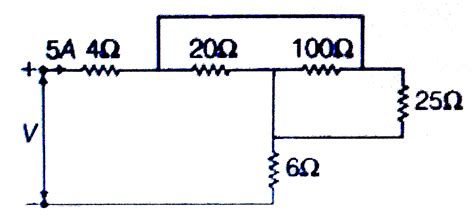 In the circuit shown below, V should be:
