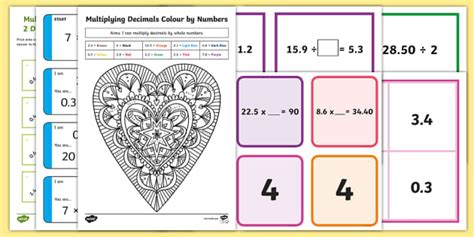 Multiply and Divide Decimals Bingo and Matching Cards Pack