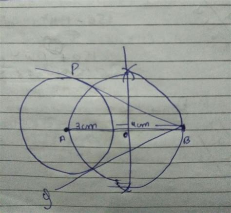 Draw a circle of radius 3 cm. From a point 4.5 cm away from its centre ...
