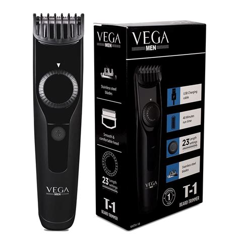 Vega Men T1 Beard Trimmer For Men With 40 Mins Run Time, Usb Charging ...