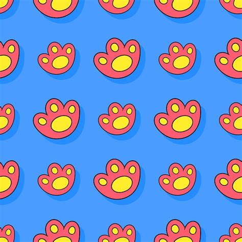 Animal cat footprint seamless repeat pattern. background vector ...