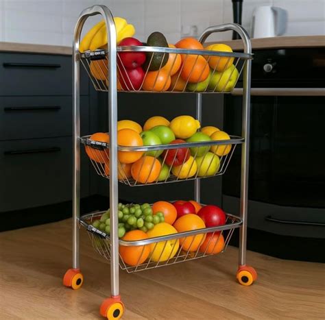 Storage Rack Stainless Steel 3-Tier Storage Rack Fruits & Vegetable ...