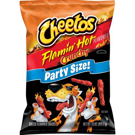 Cheetos Cheese Flavored Snacks, Flamin' Hot, Crunchy, Party Size