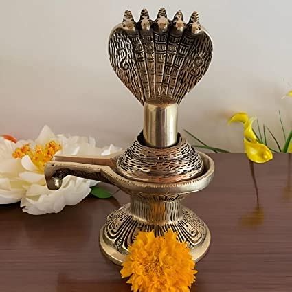 Buy Mearch Brasso Brass Shivling | Sheshnaag on Shiva Head | Bholenath ...