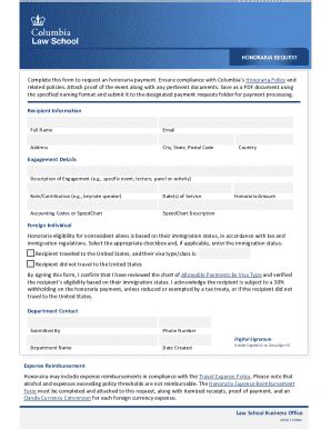 Fillable Online Honoraria Payment Request Form Fax Email Print - pdfFiller
