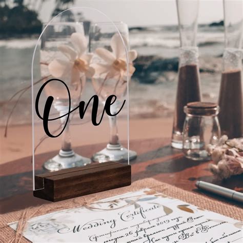 Buy 5x7 Inch Arch Acrylic Sign with Wood Stand-10 Pack Clear Blank ...