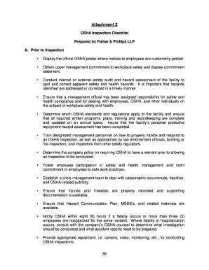 Fillable Online OSHAInspection Checklist Fax Email Print - pdfFiller