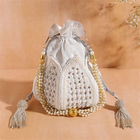 SWISNI WHITE LOTUS POTLI BAG – Swisni