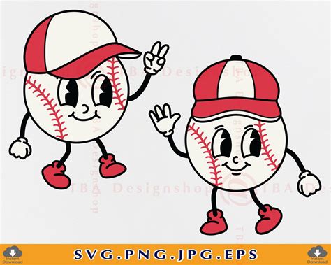 Vintage Baseball Cartoon SVG, PNG, EPS, Cricut Cut Files - Etsy ...