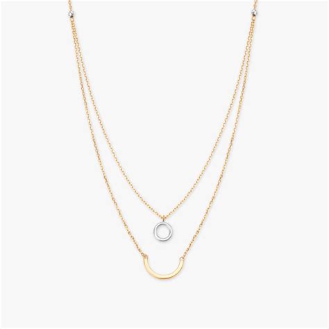 Dual Pendant Gold Necklace