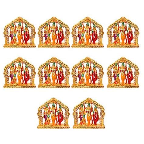 Art N Hub Combo of 10 Brass 24k Gold Plated With Stones God Shri Ram ...