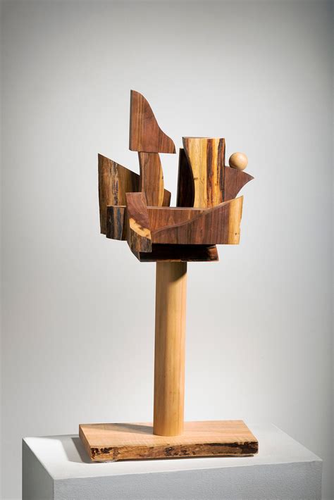 Betty McGeehan - Minimal, Wood Abstract Sculpture with metal stitches ...