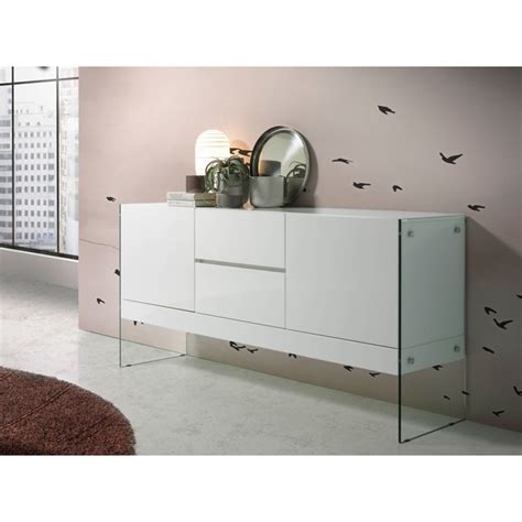 BIM objects - Free download! White wooden sideboard and tempered glass ...